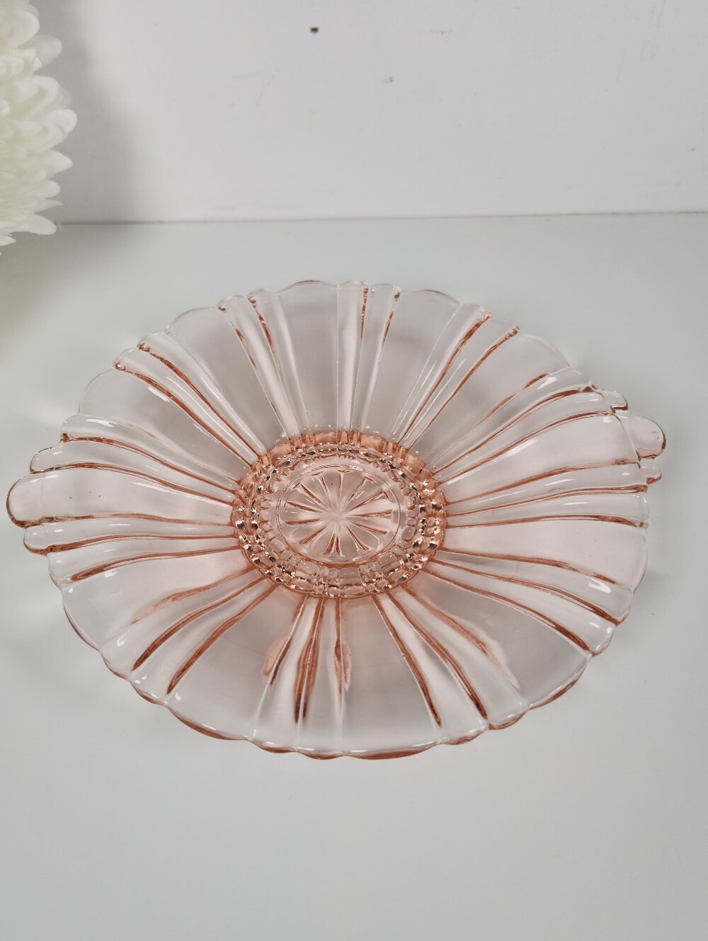 Vintage 1930s Anchor Hocking Pink Depression Glass 'Old Cafe' Dish | Candy Bowl